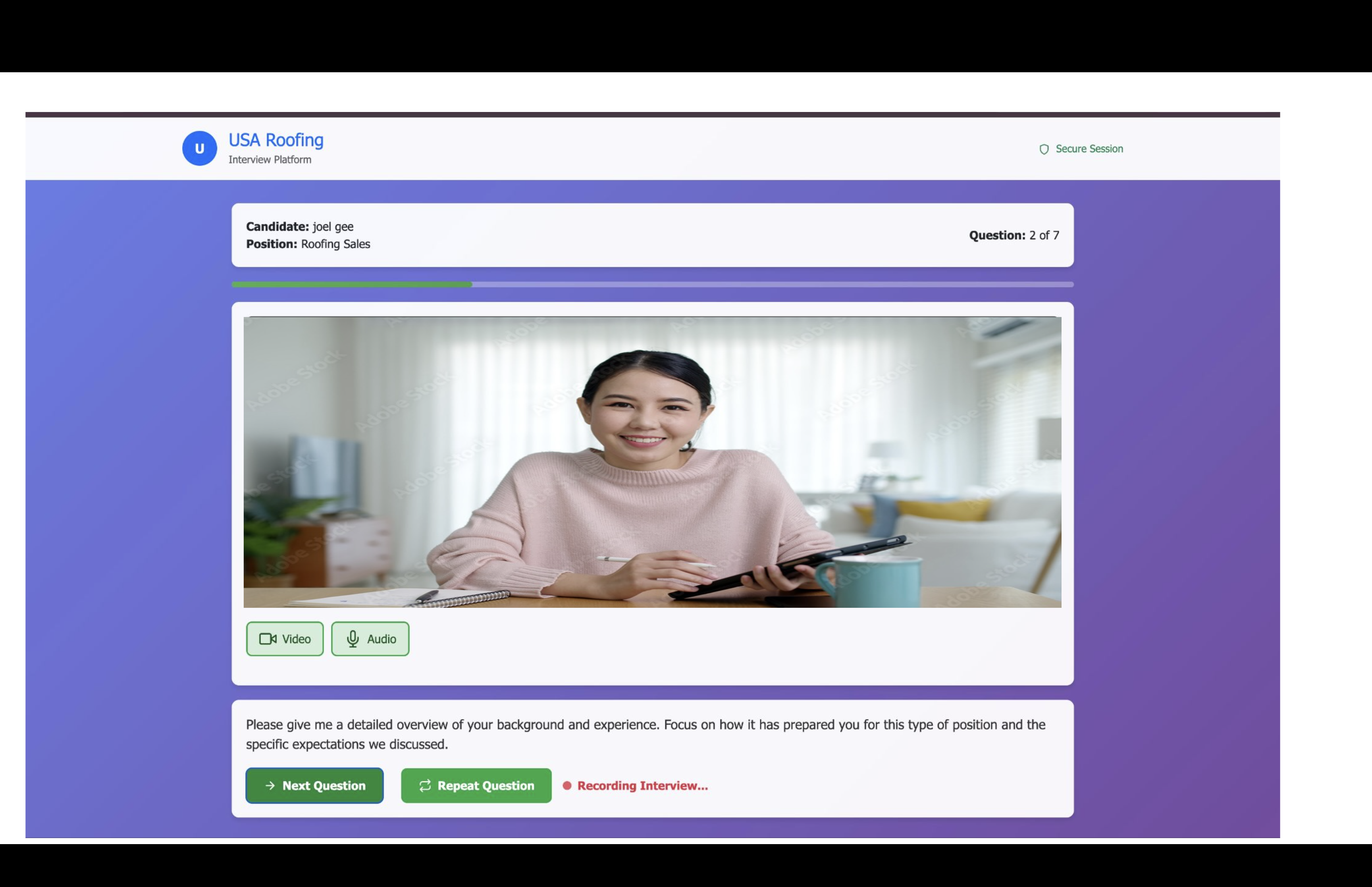 AI Interview Platform Screenshot